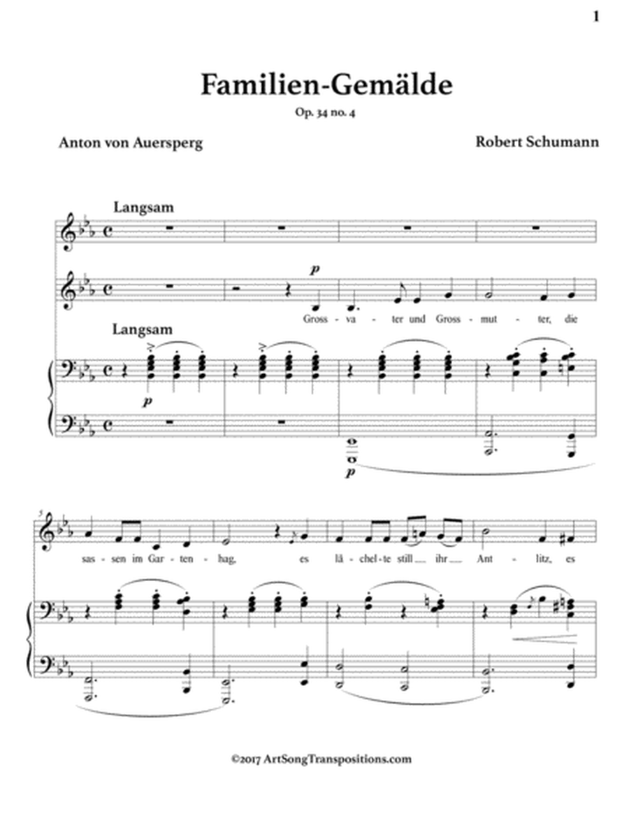 SCHUMANN: Familien-Gemälde, Op. 34 no. 4 (transposed to E-flat major)