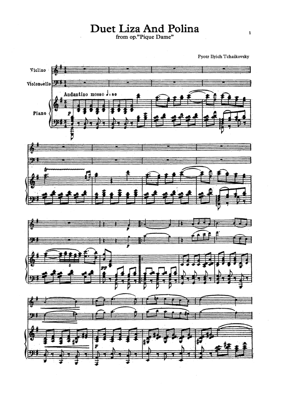 Duet Liza and Polina Piano Trio scores gallery preview page 1