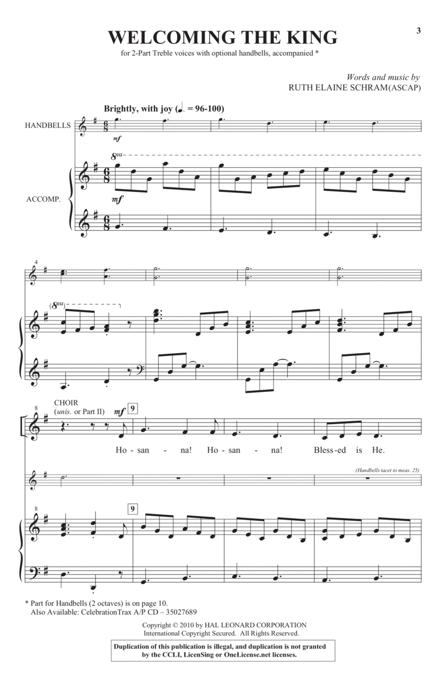 Welcoming The King 2-Part scores gallery preview page 1