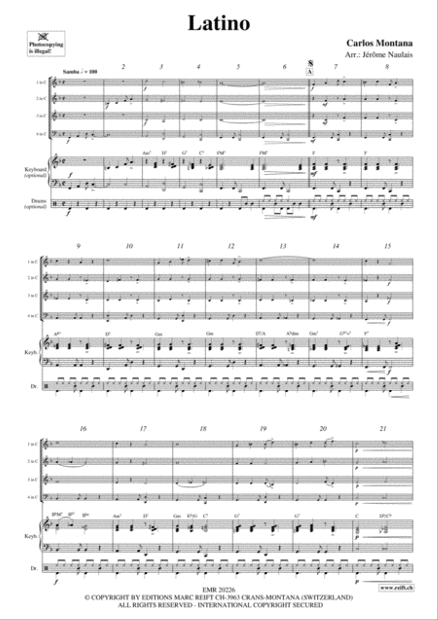Latino Woodwind Quartet scores gallery preview page 3