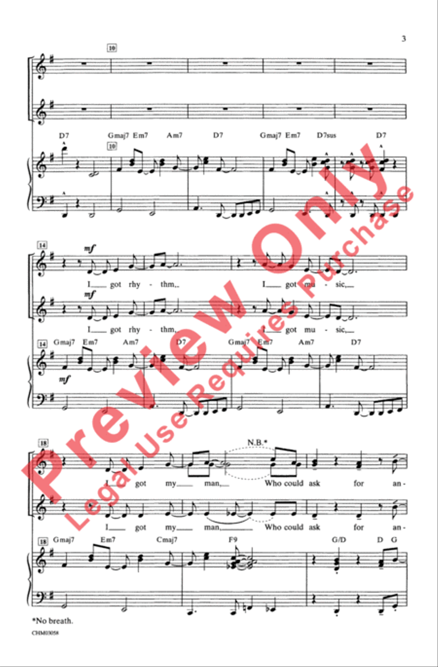 I Got Rhythm (with Fascinating Rhythm) SSA scores gallery preview page 3