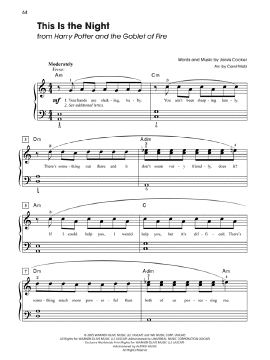 Harry Potter -- Sheet Music from the Complete Film Series Easy Piano scores gallery preview page 4