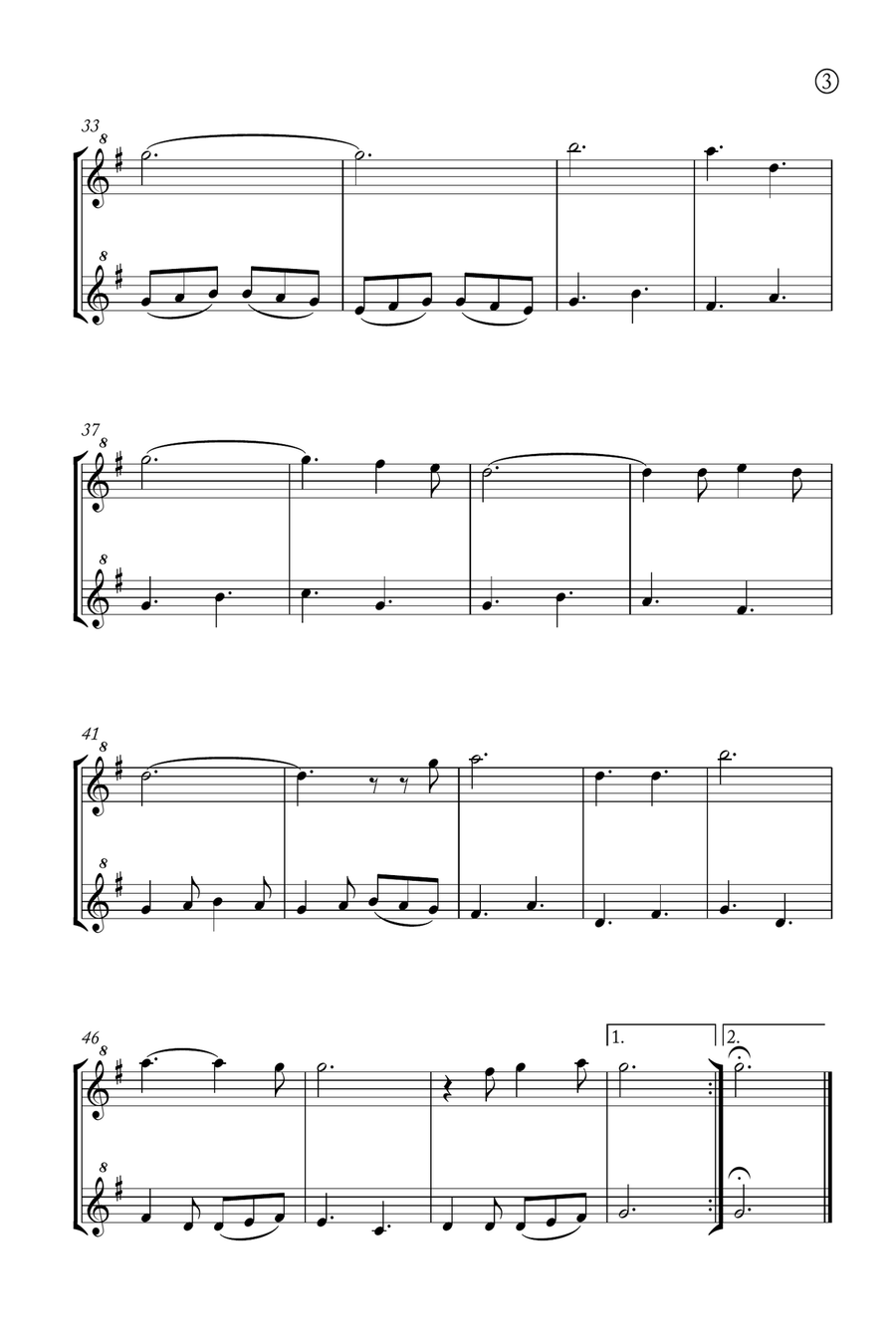 Oh Holy night Woodwind Duet scores gallery preview page 3
