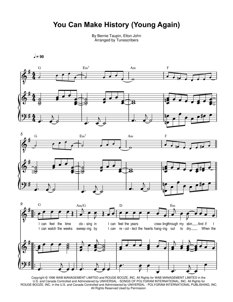 You Can Make History (Young Again) Voice scores gallery preview page 1