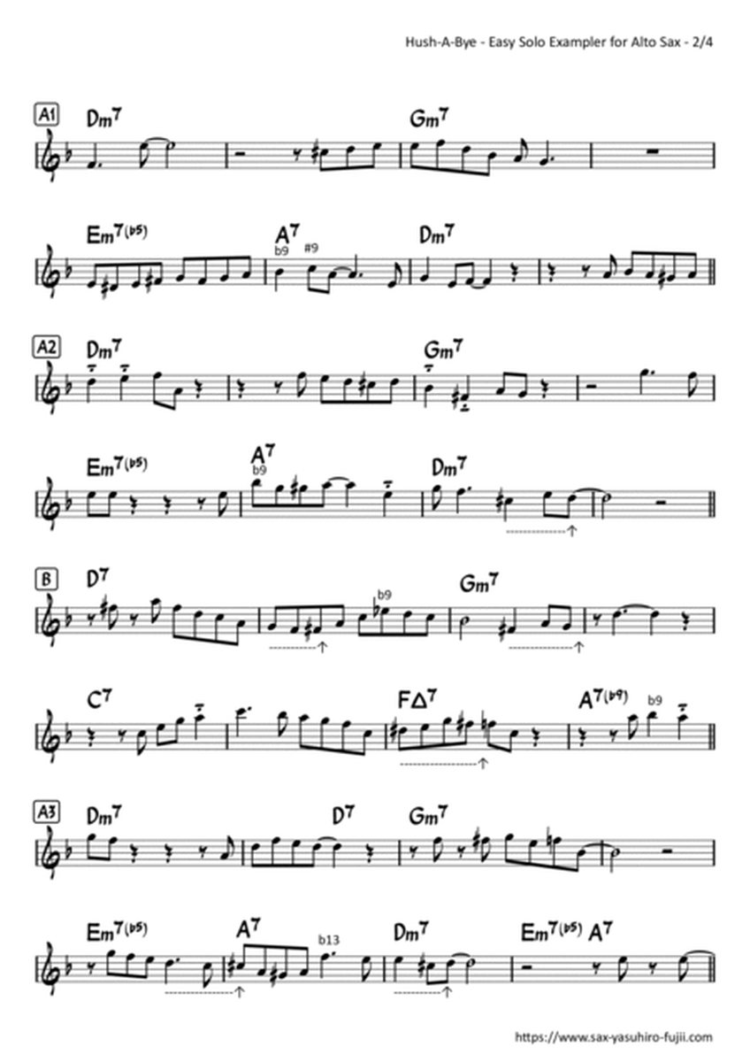 Hush-A-Bye - Easy Improvisation Example for Alto Sax