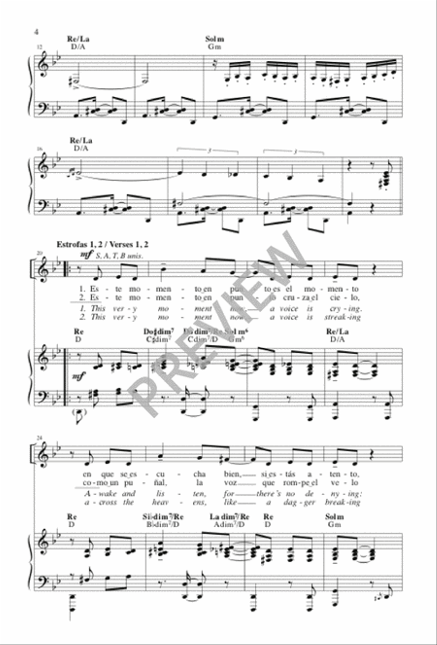Este momento en punto / This Is the Moment Choir scores gallery preview page 4