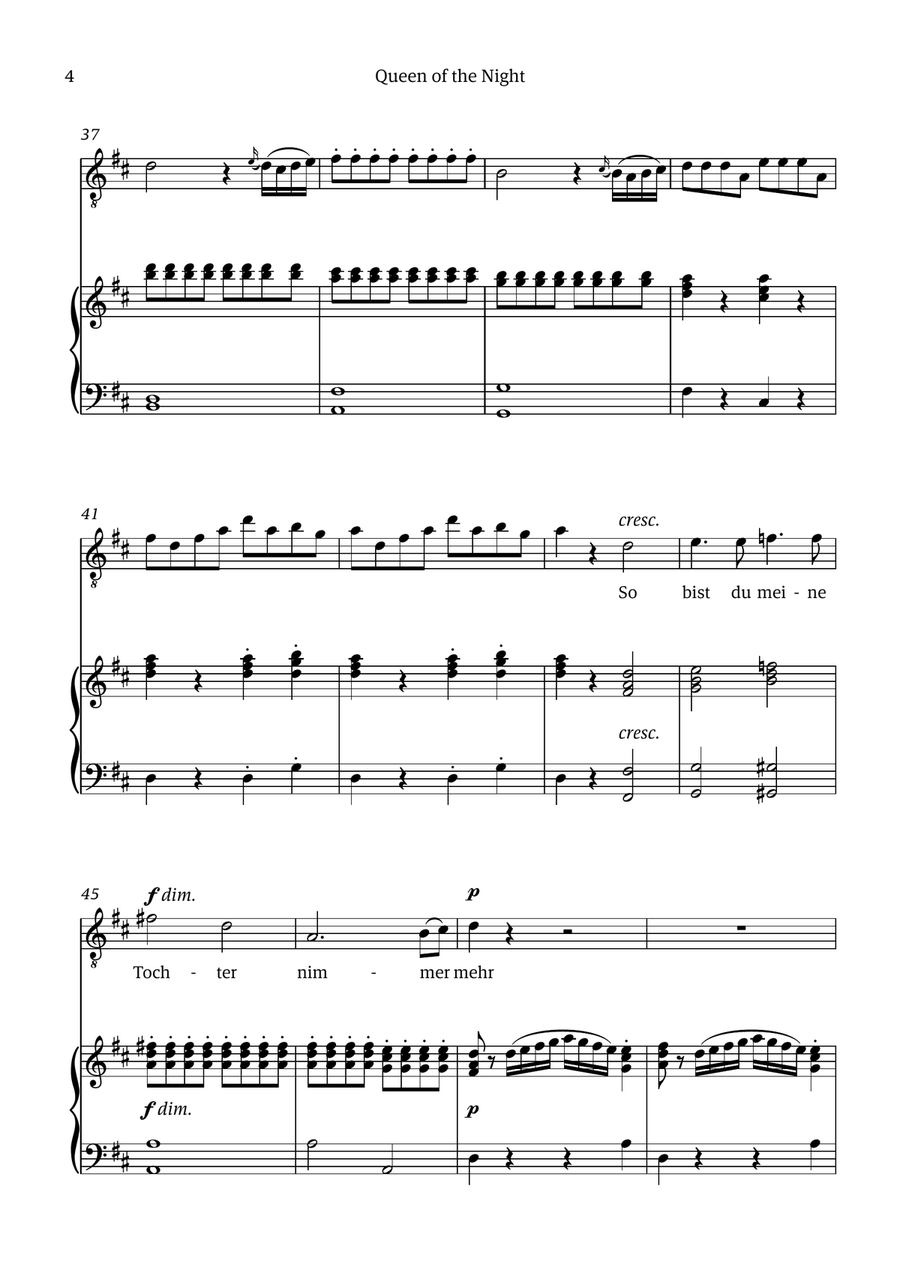 Queen of the Night (aria) - for TENOR in B minor Chamber Music scores gallery preview page 4