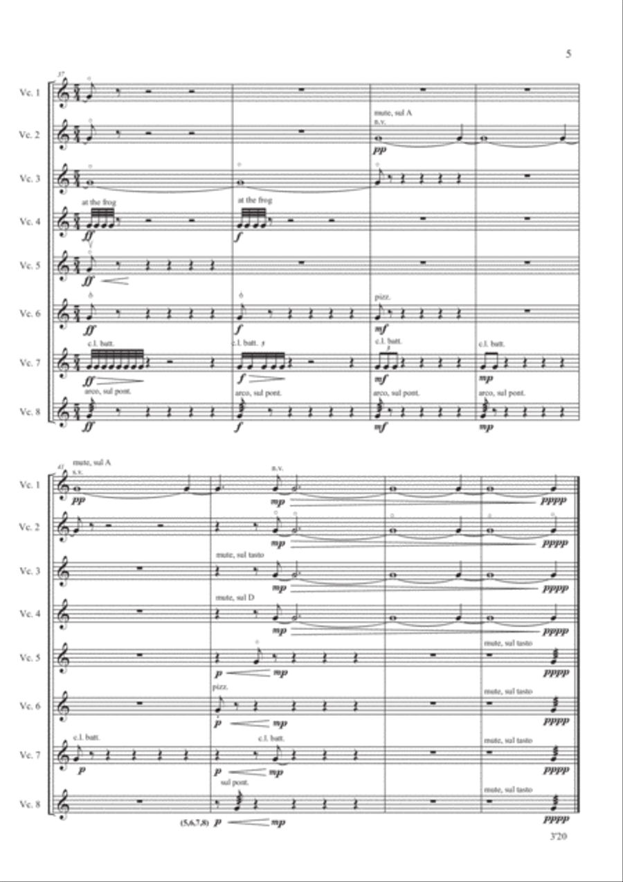 Timbral Timbres (cello octet) Large Ensemble scores gallery preview page 5