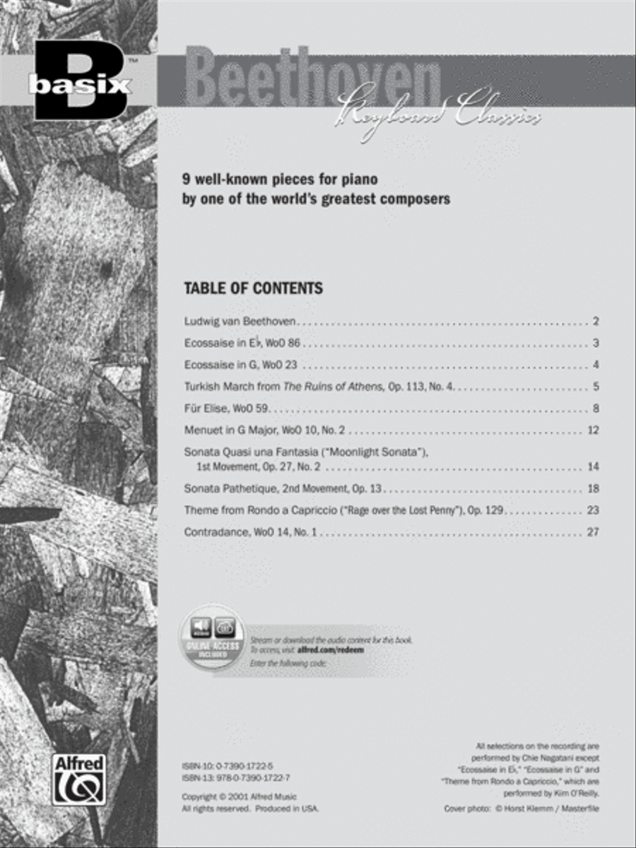 Basix Keyboard Classics Beethoven Piano Method scores gallery preview page 2