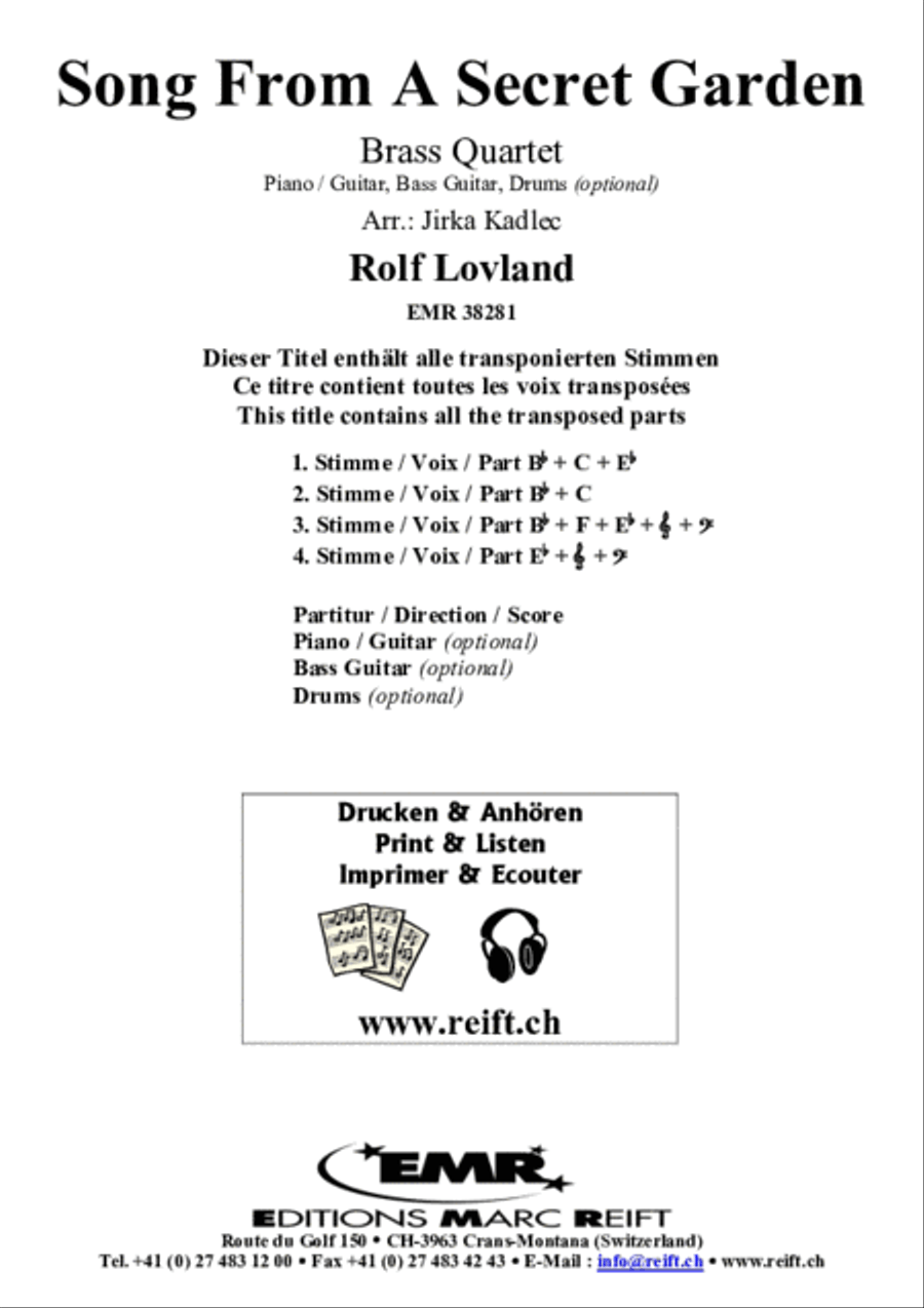 Song From A Secret Garden Brass Ensemble scores gallery preview page 2