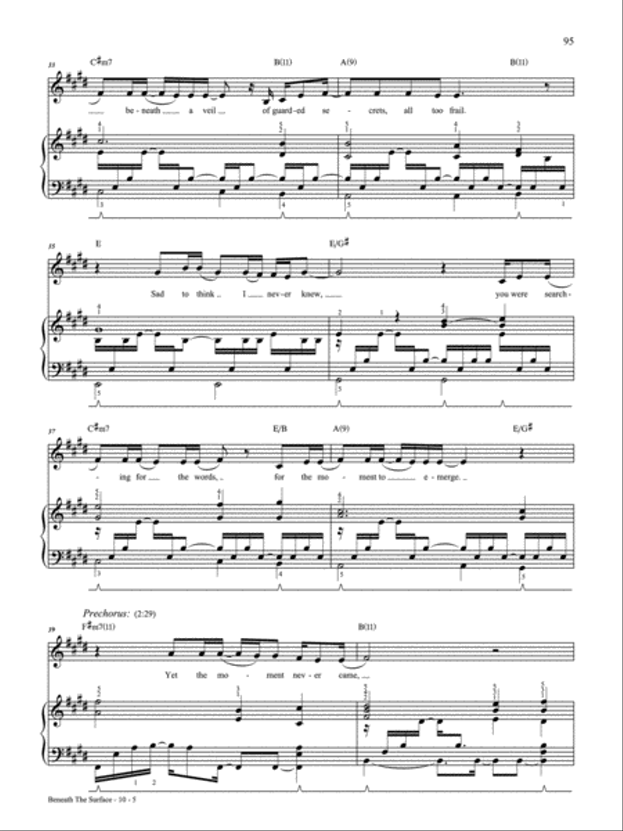 Beneath the Surface Piano, Vocal, Guitar scores gallery preview page 5
