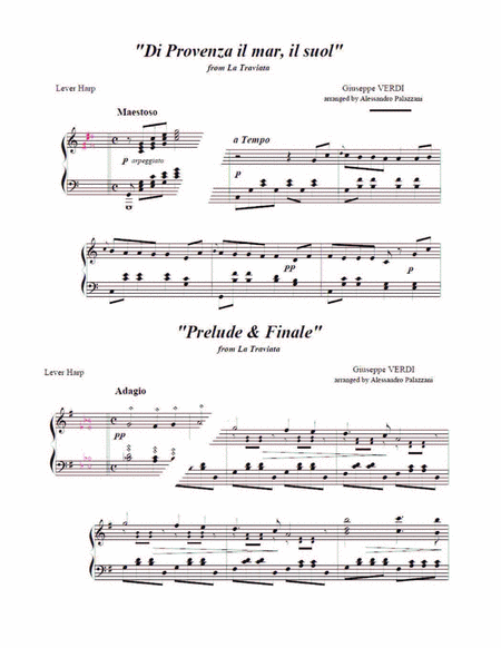 "Prelude and Finale" from LA TRAVIATA - solo lever harp image number null