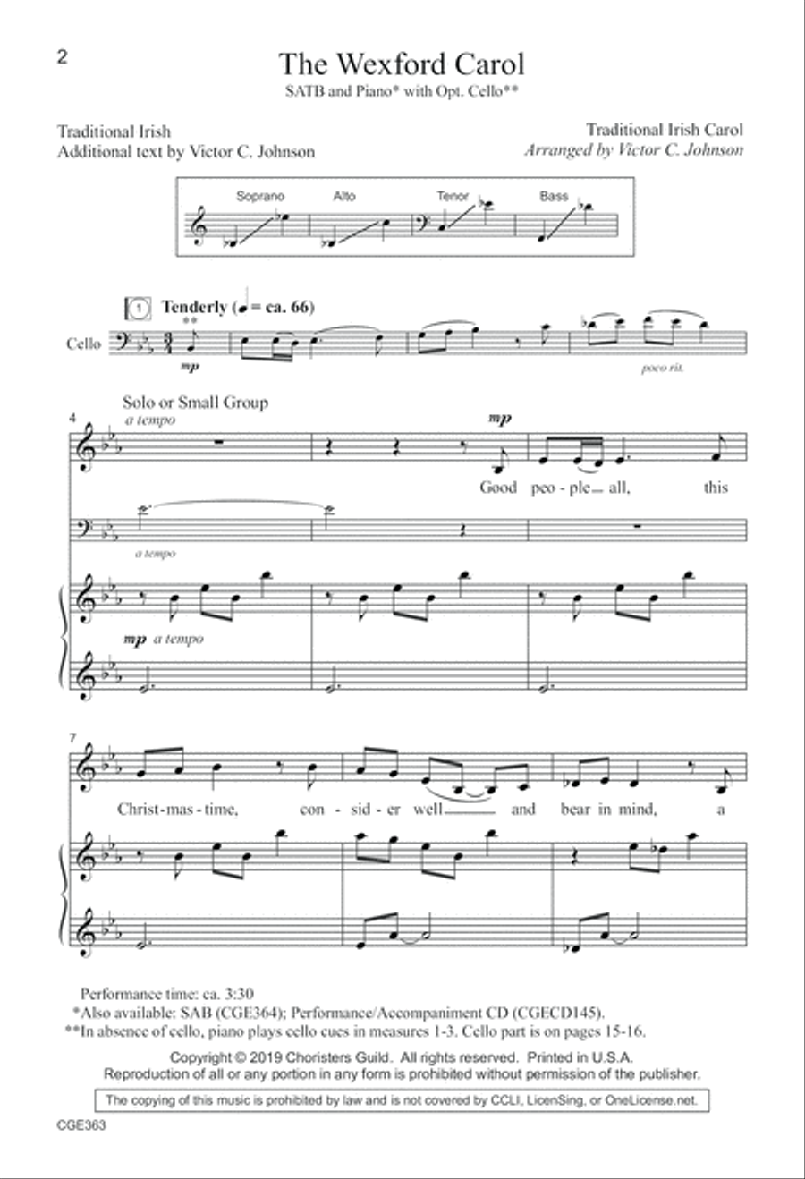 The Wexford Carol - SATB 4-Part scores gallery preview page 2