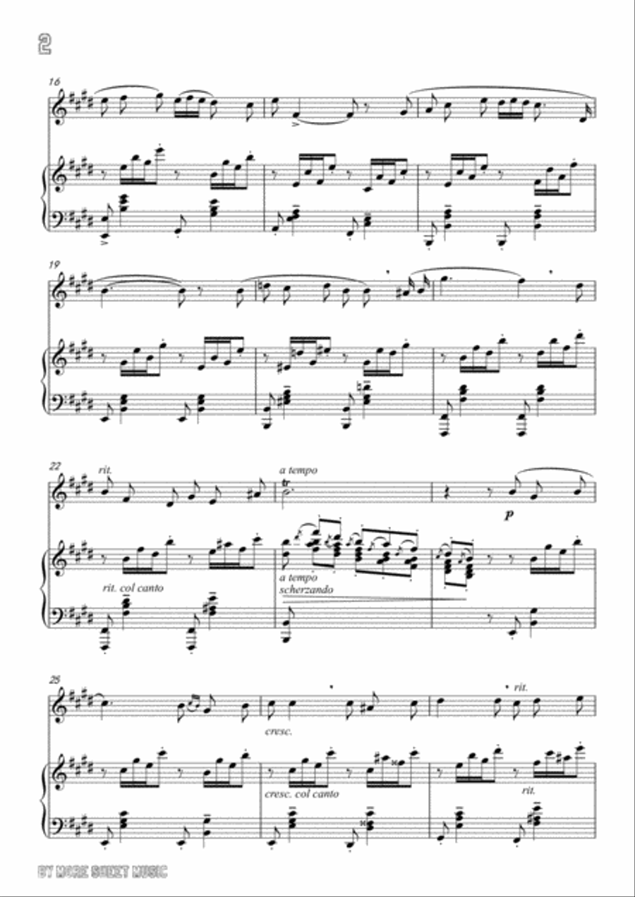 Leoncavallo-Mattinata, for Violin and Piano Violin Solo scores gallery preview page 4