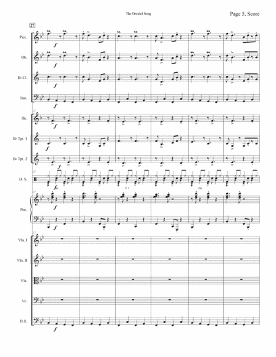 The Dreidel Song Chamber Orchestra scores gallery preview page 5