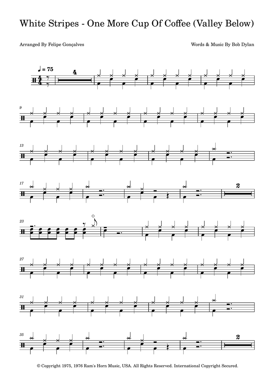 One More Cup Of Coffee (Valley Below) Drum Set scores gallery preview page 1