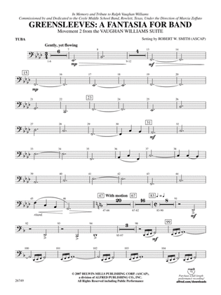 Greensleeves: A Fantasia for Band: Tuba