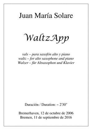 Book cover for WaltzApp [Alto Sax + Piano]