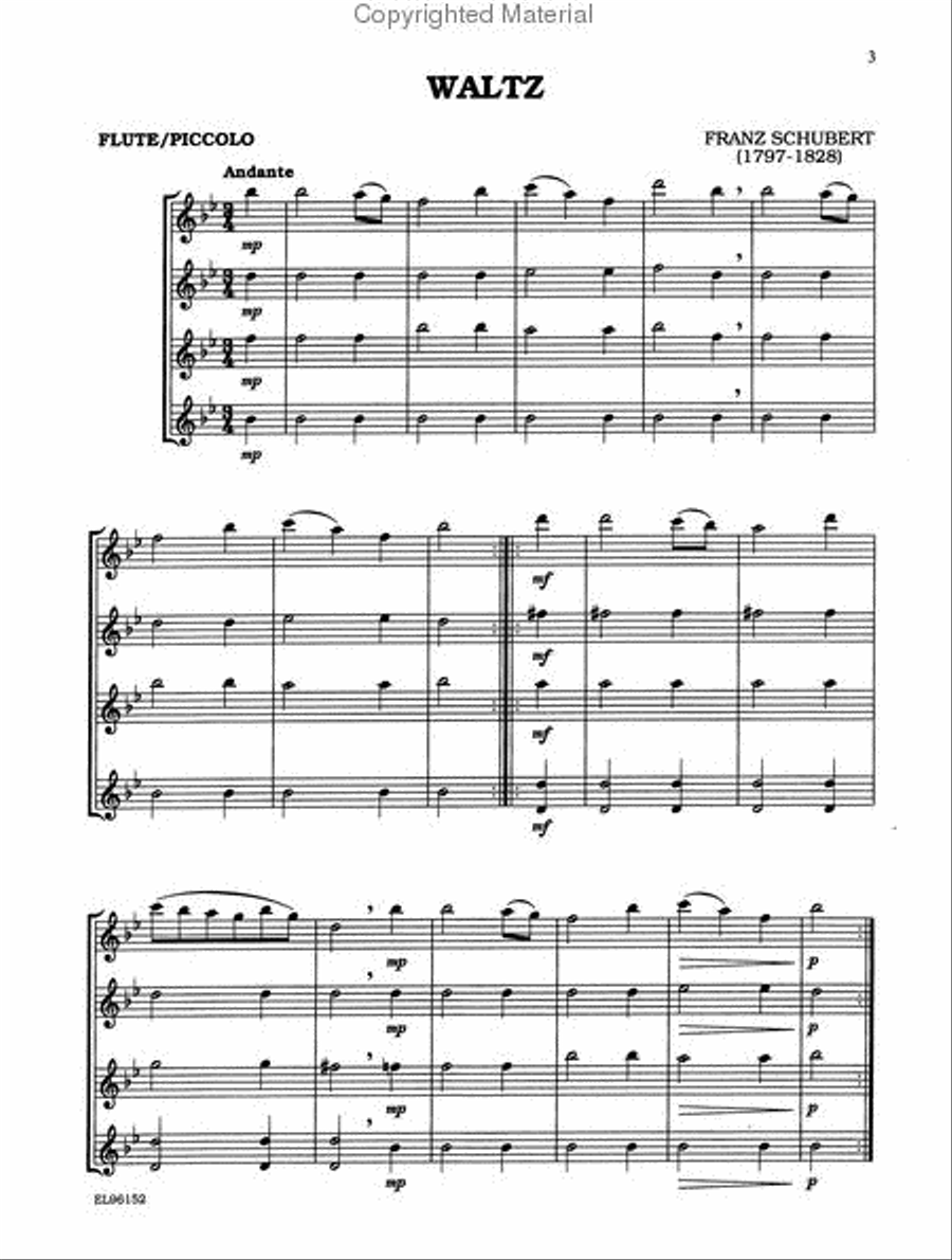Classical Quartets for All (From the Baroque to the 20th Century) Small Ensemble scores gallery preview page 2
