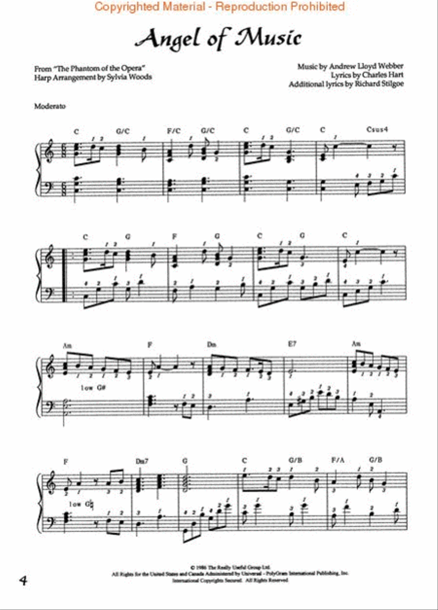 Andrew Lloyd Webber Celtic Harp scores gallery preview page 2