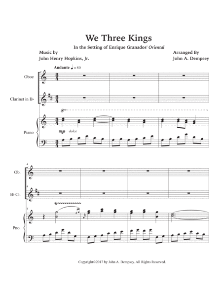 We Three Kings (Trio for Oboe, Clarinet and Piano) image number null