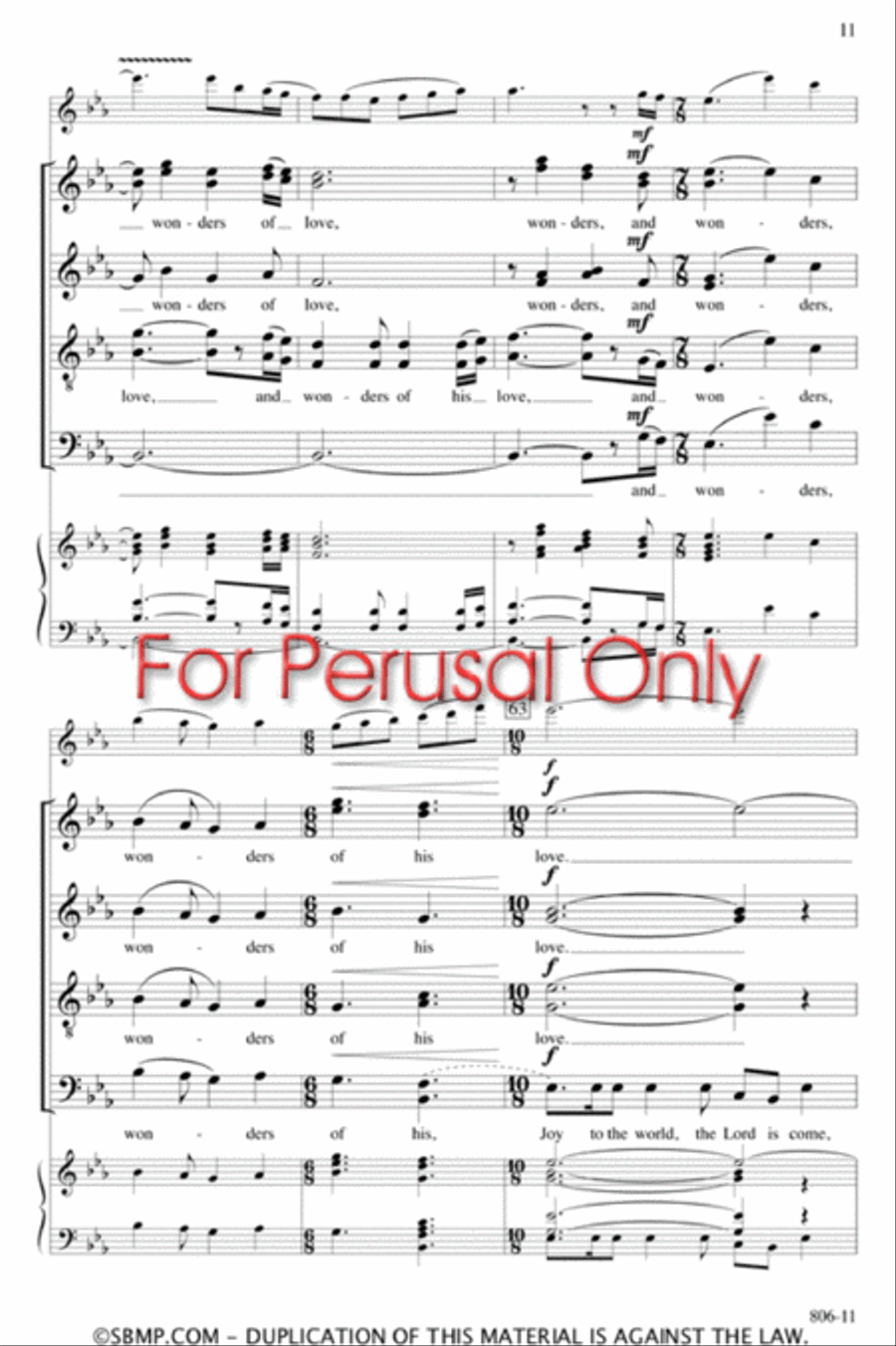 Joy to the World - SATB divisi Octavo Divisi scores gallery preview page 11