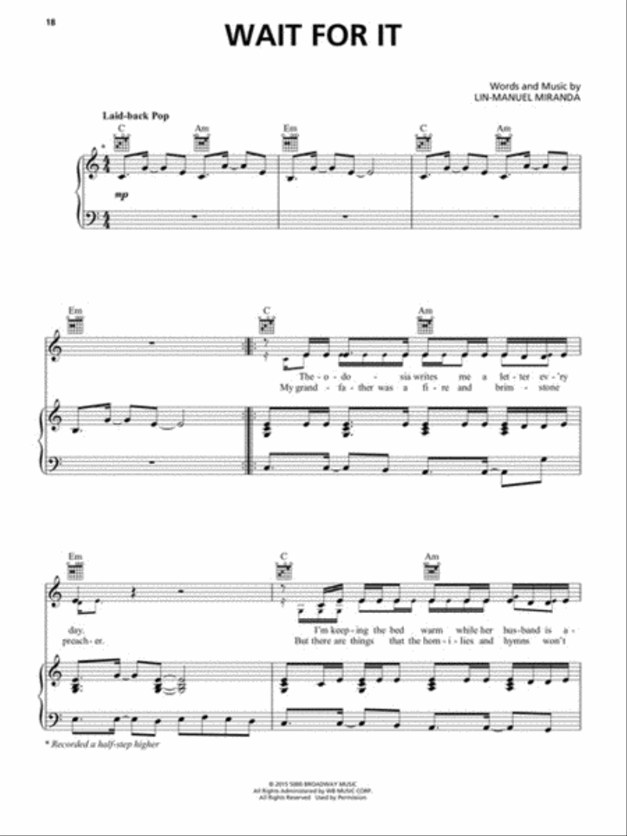 The Hamilton Mixtape Piano, Vocal, Guitar scores gallery preview page 5