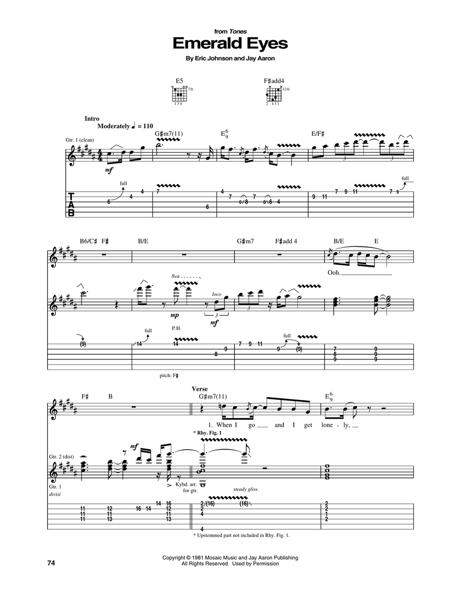 Emerald Eyes Emerald Eyes Acoustic Guitar scores gallery preview page 1