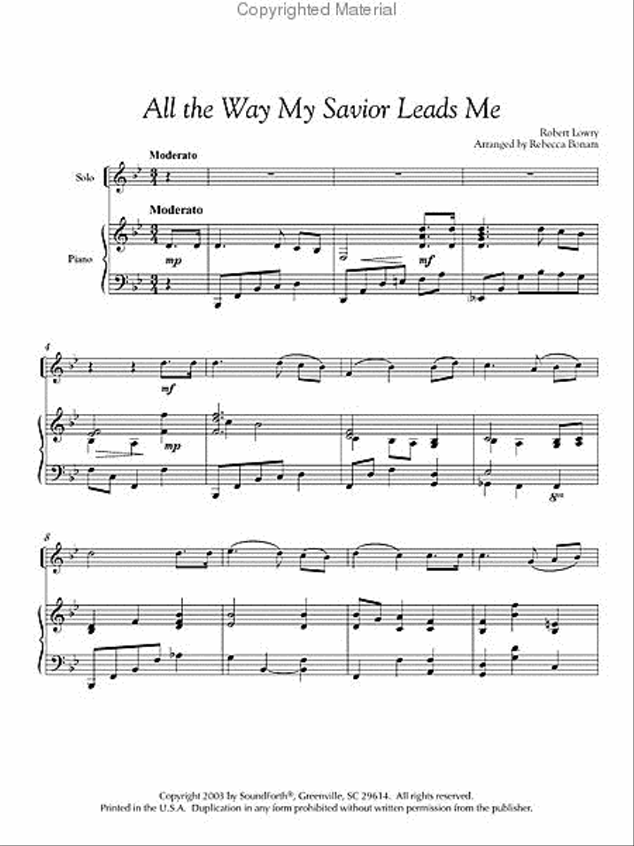 His Eye Is on the Sparrow Flute Solo scores gallery preview page 2