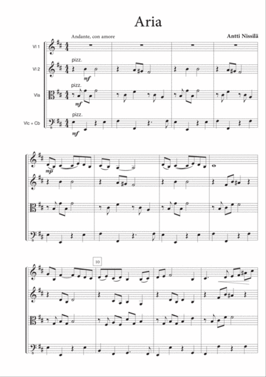 Aria for Strings String Orchestra scores gallery preview page 1