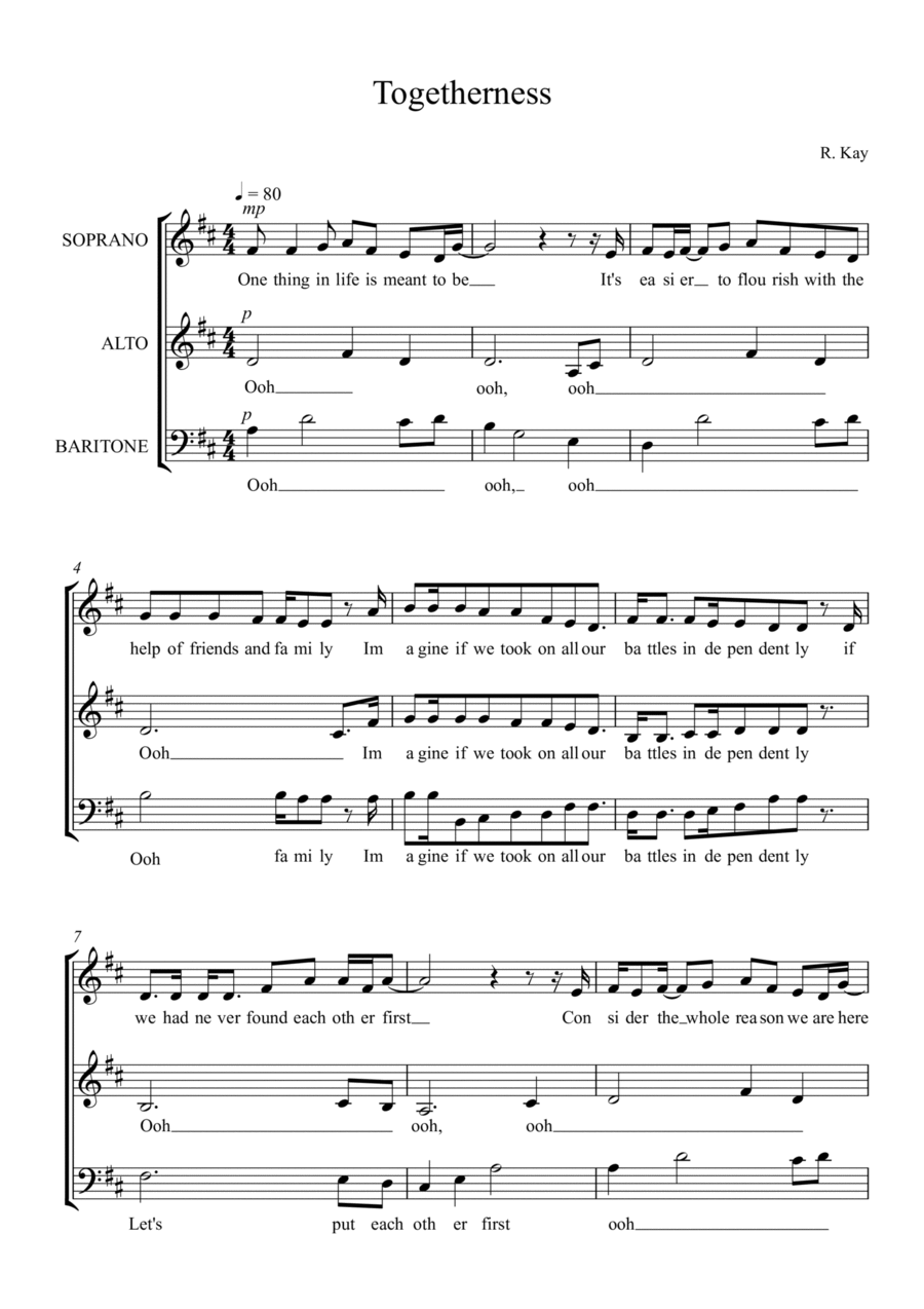 Togetherness Togetherness 3-Part scores gallery preview page 1