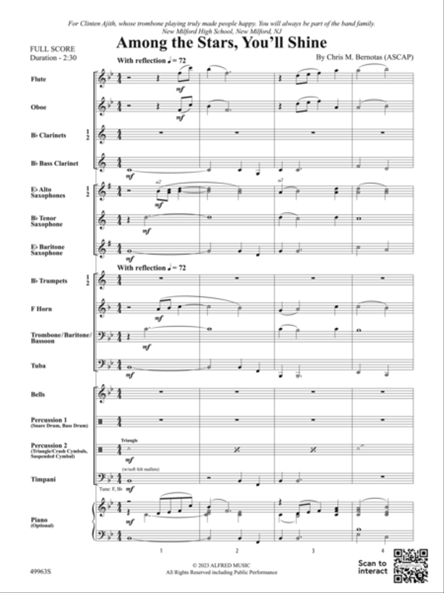 Among the Stars, You'll Shine: Score Concert Band scores gallery preview page 3