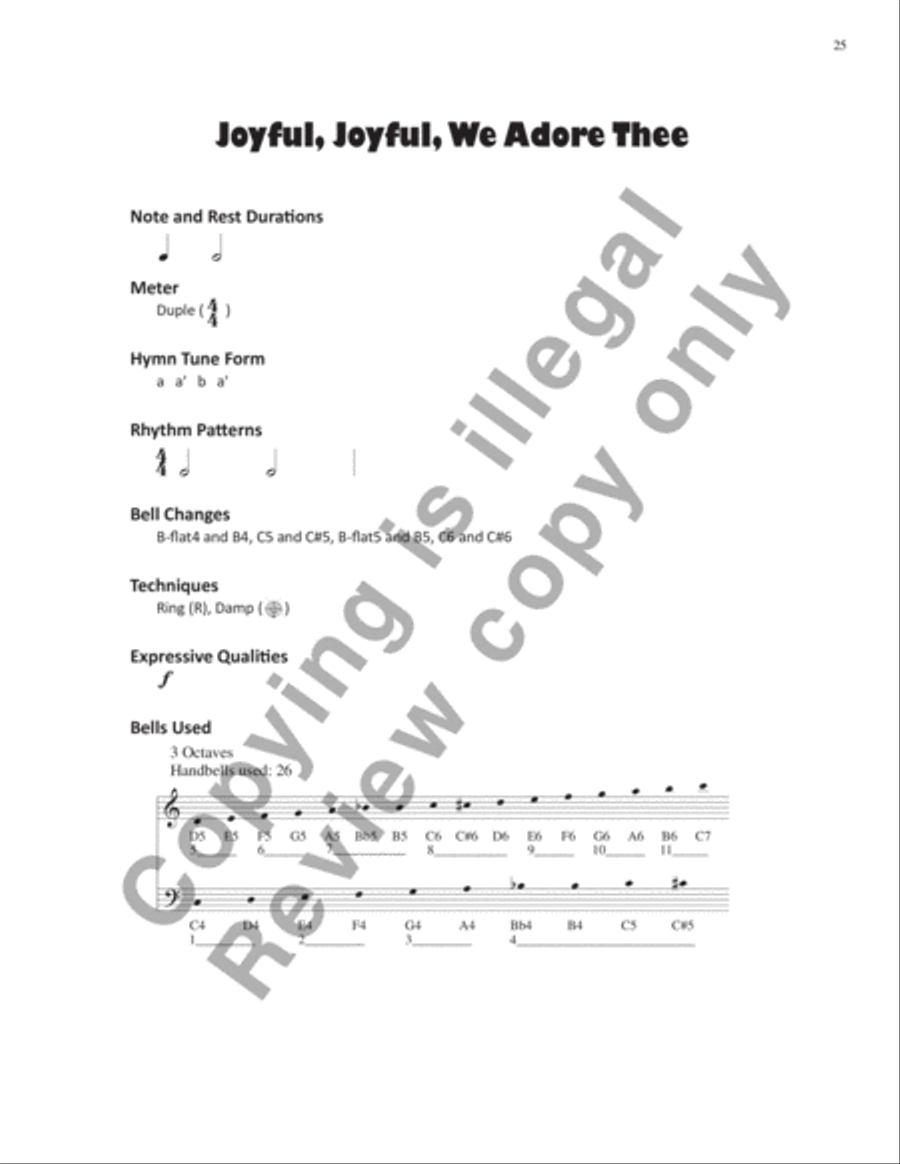 Hymns for Handbells Reproducible Accompaniments and Settings 4-Octaves scores gallery preview page 6