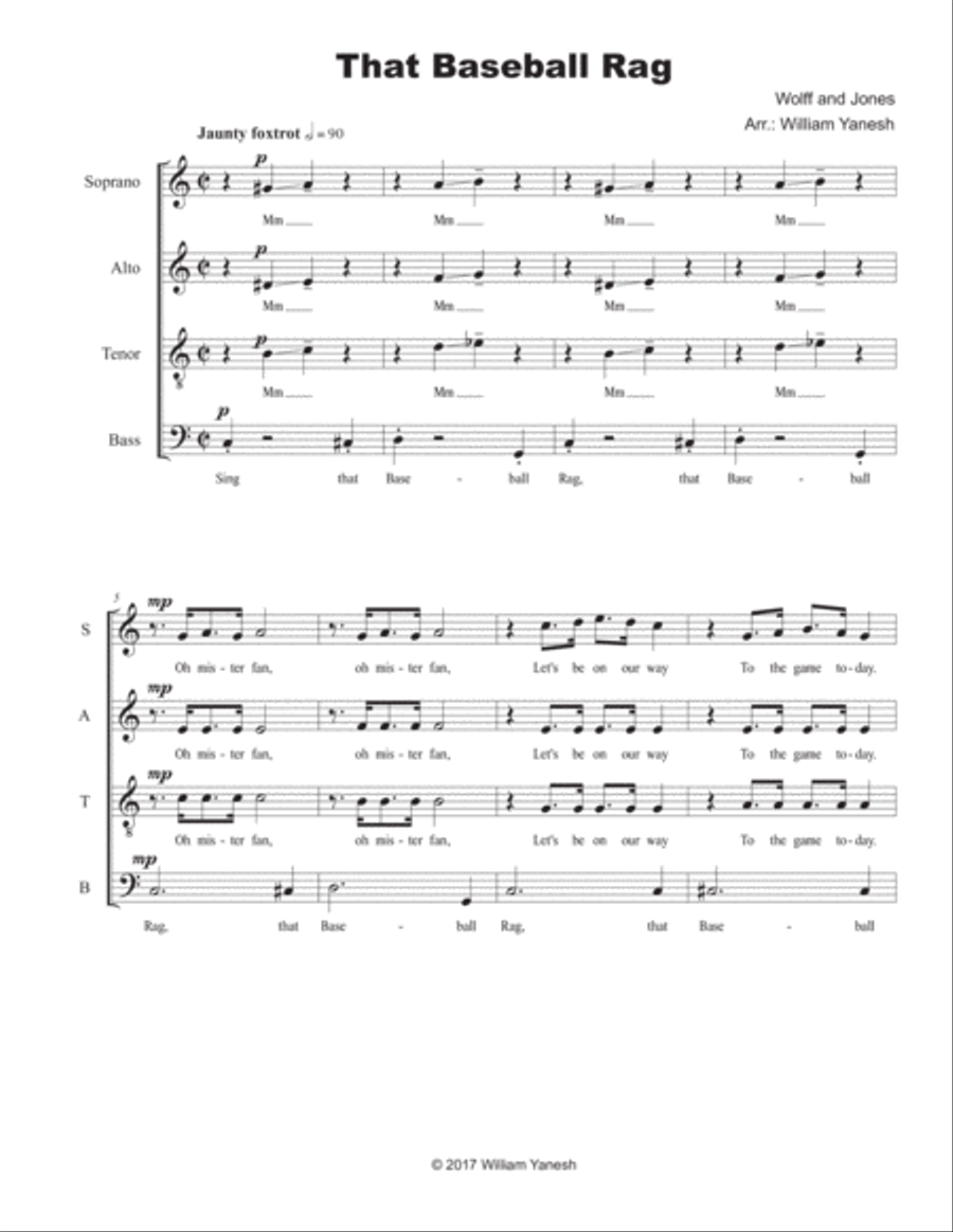 Baseball Songs (Complete Set) 4-Part scores gallery preview page 1