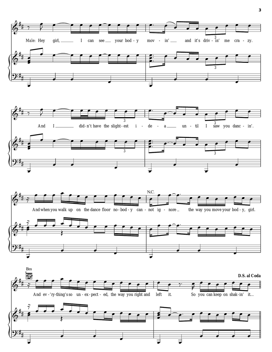 Hips Don't Lie Piano, Vocal, Guitar scores gallery preview page 3