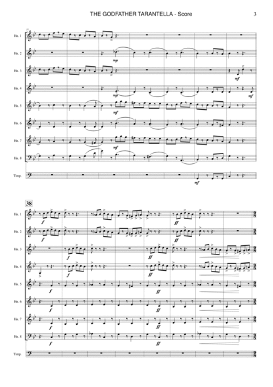 The Godfather Tarantella Horn scores gallery preview page 3