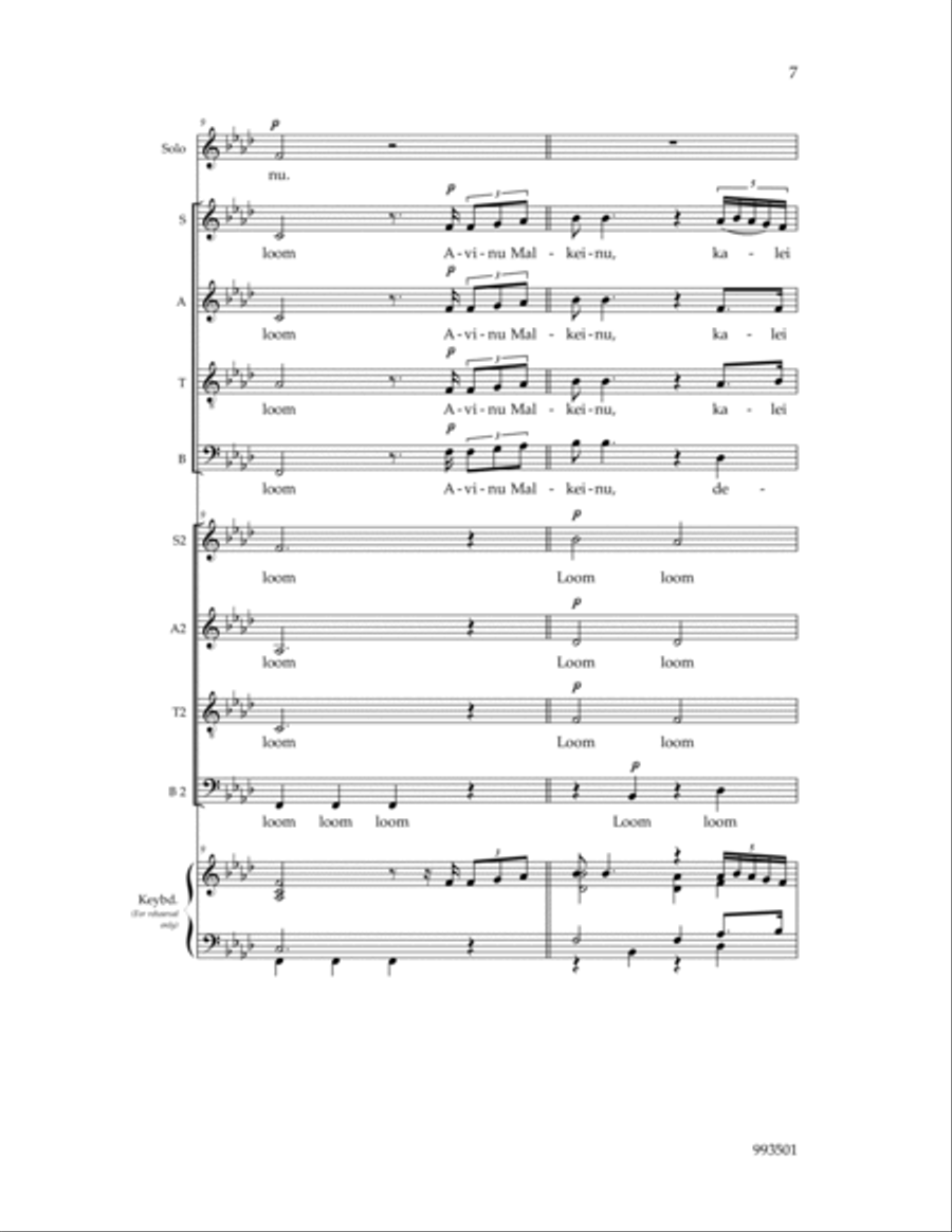 Avinu Malkeinu SSAATTBB scores gallery preview page 5