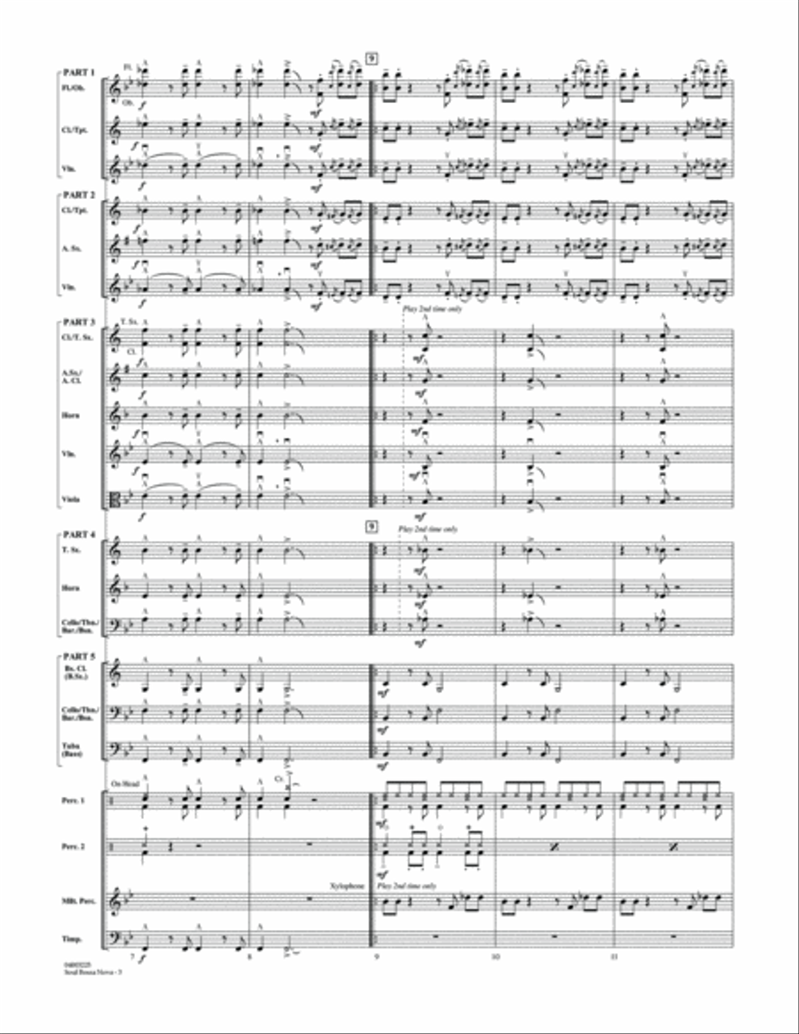Soul Bossa Nova (arr. Johnnie Vinson) - Full Score Concert Band scores gallery preview page 3