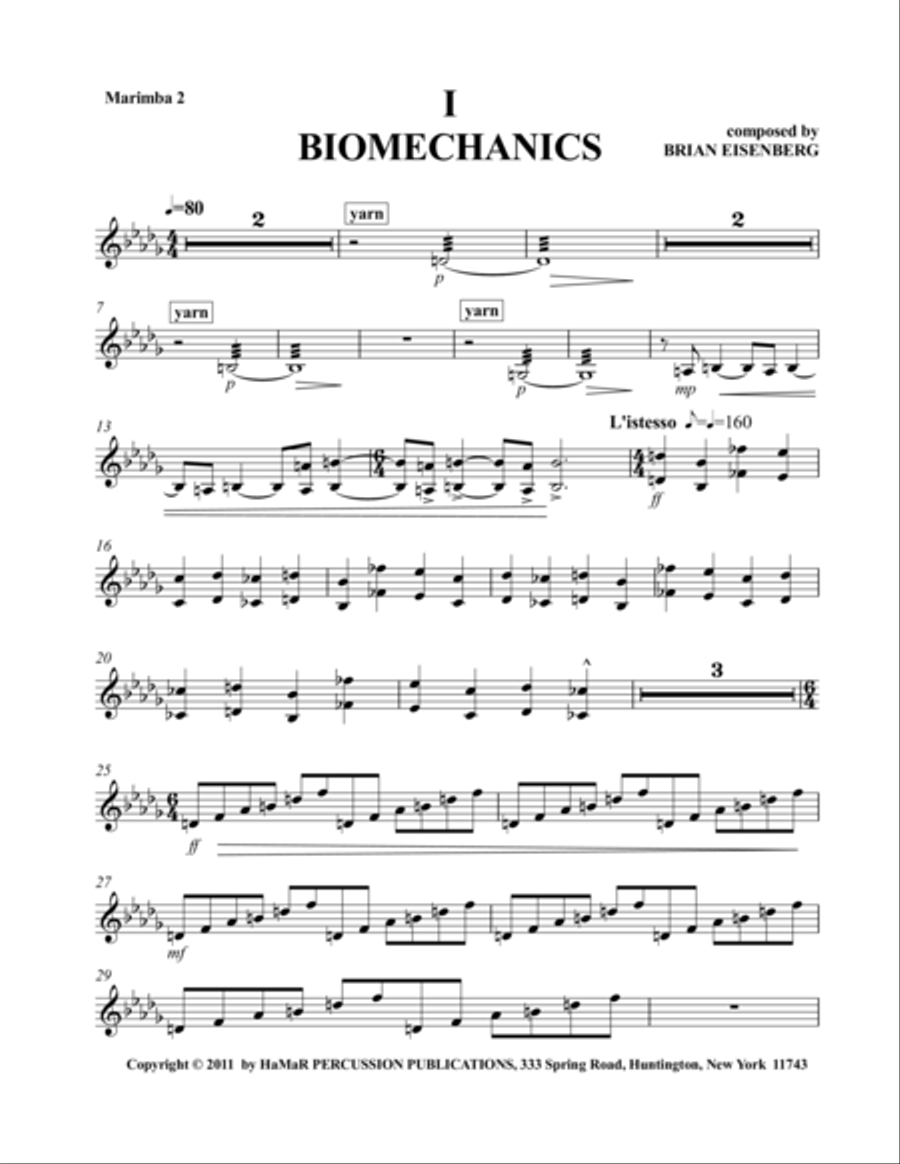 I Biomechanics Marimba scores gallery preview page 1
