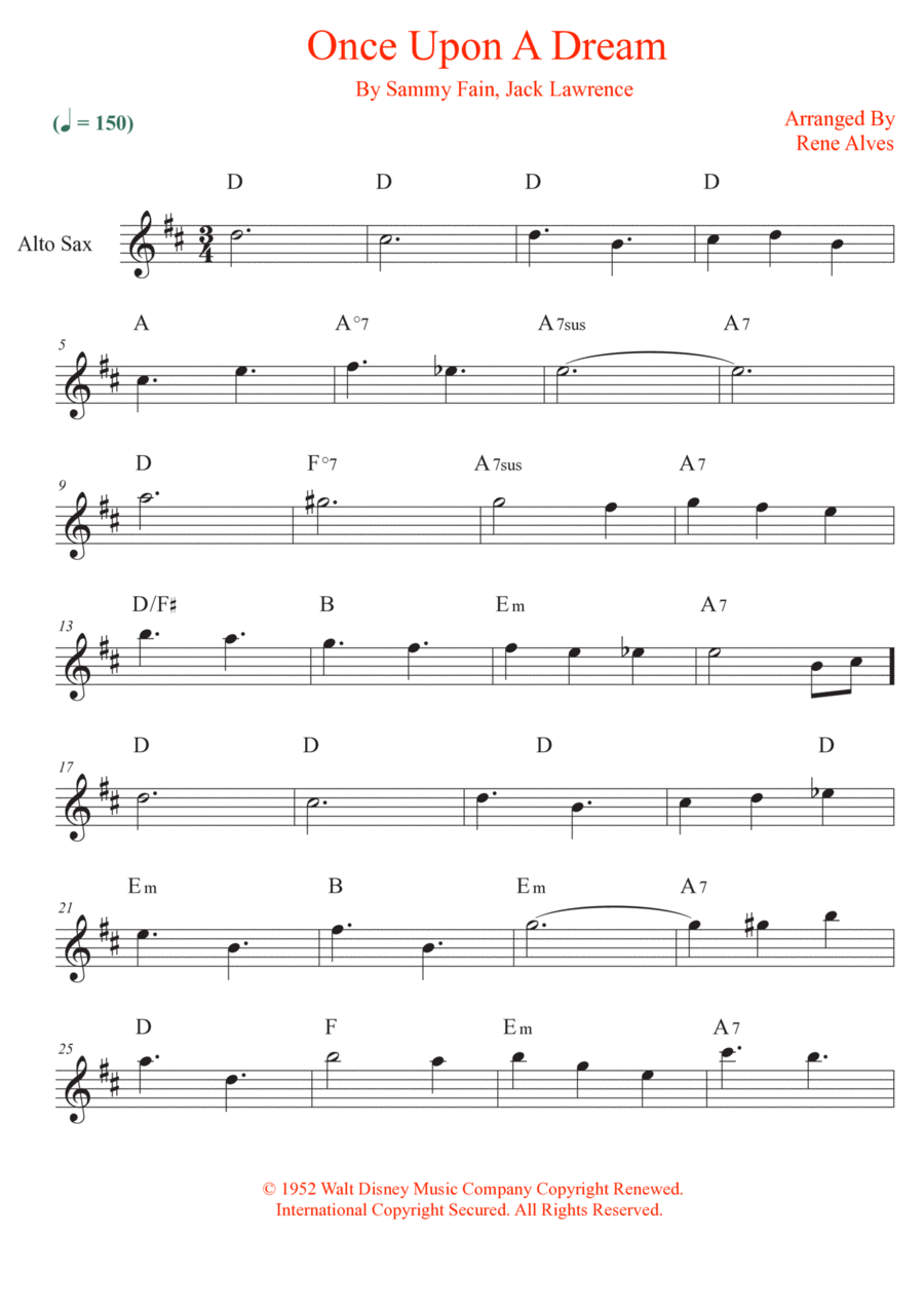 Once Upon A Dream Once Upon A Dream Alto Saxophone scores gallery preview page 1