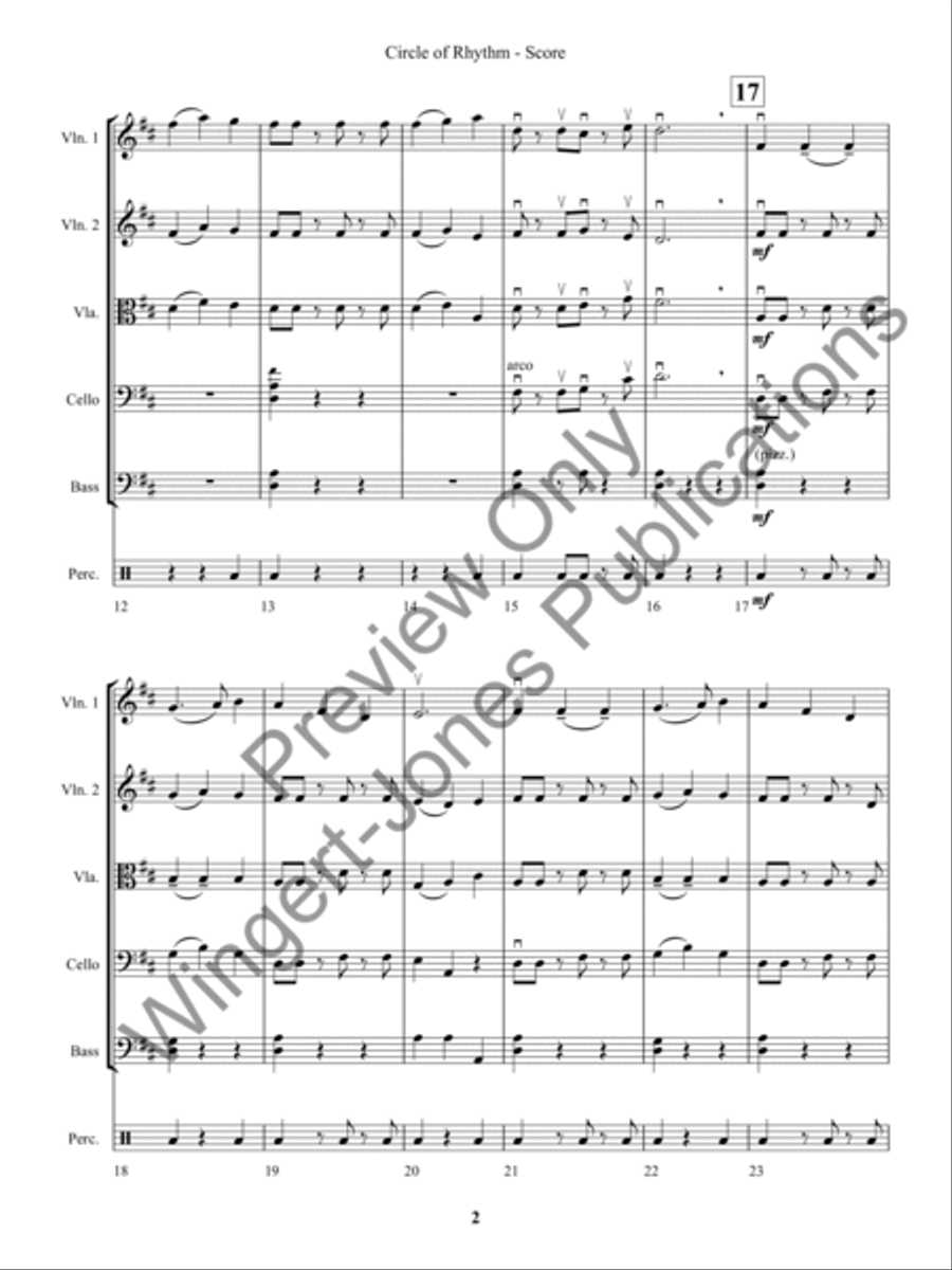 Circle of Rhythm (Score) String Orchestra scores gallery preview page 5