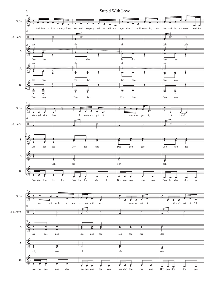 Stupid With Love A Cappella scores gallery preview page 4