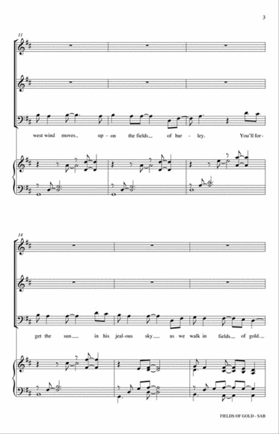 Fields of Gold 3-Part scores gallery preview page 3