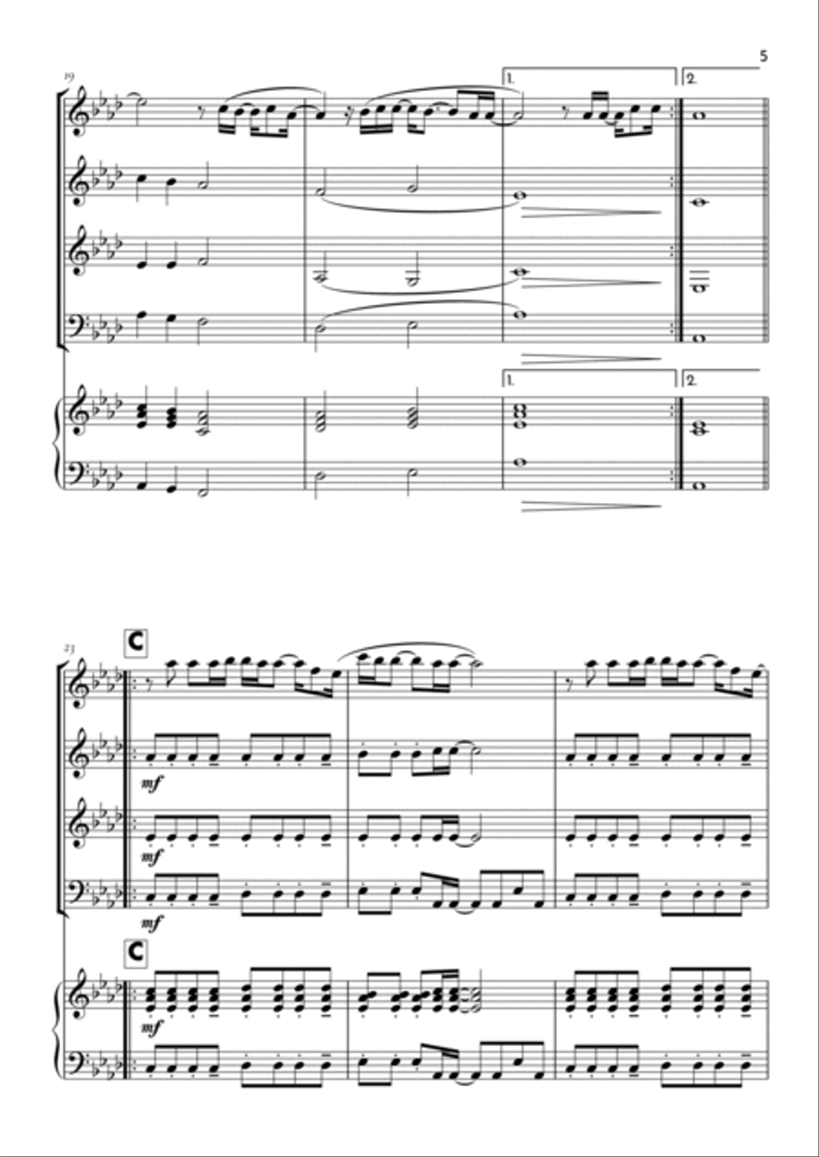 Goodness Of God Saxophone Quartet scores gallery preview page 5