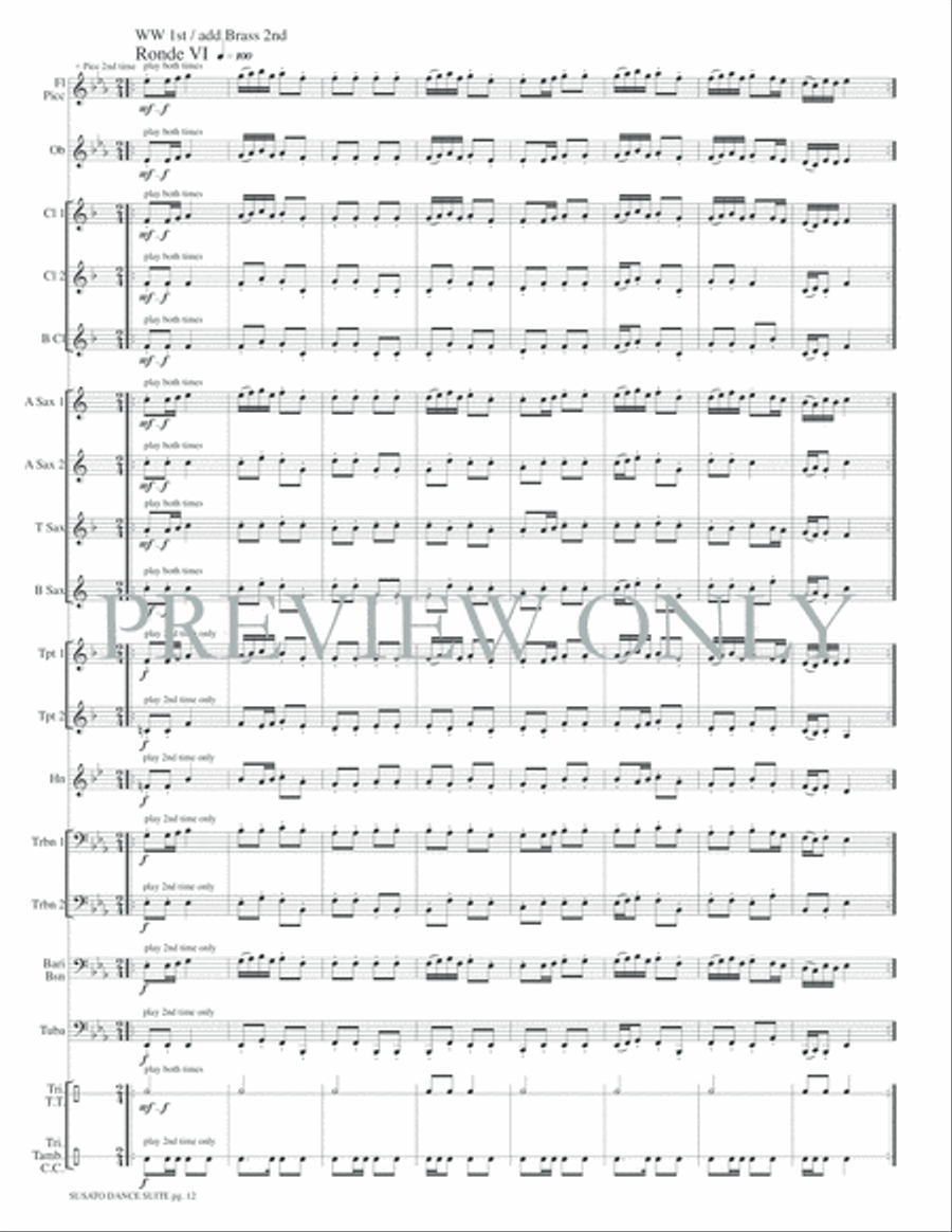 Susato Dance Suite (from Danserye) Concert Band scores gallery preview page 15