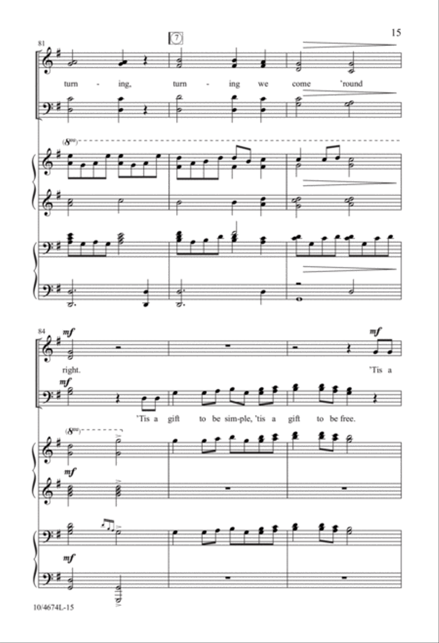Simple Gifts 4-Part scores gallery preview page 15