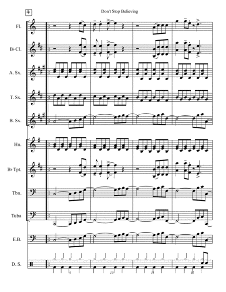 Don't Stop Believin' Small Ensemble scores gallery preview page 4