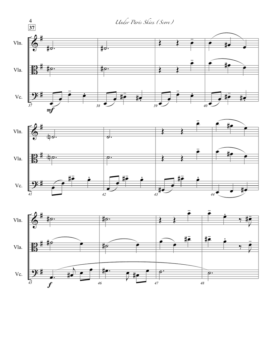 Under Paris Skies String Trio scores gallery preview page 5