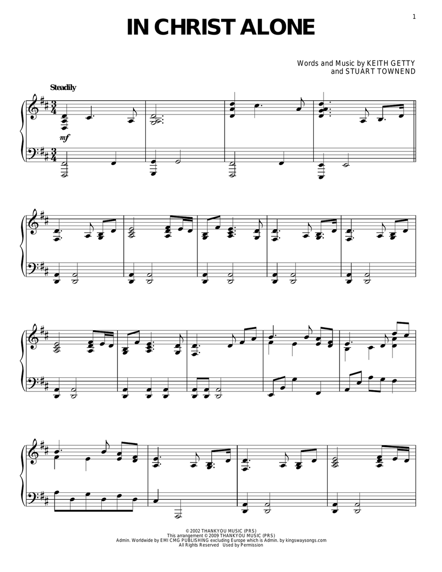 In Christ Alone In Christ Alone Piano Solo scores gallery preview page 1