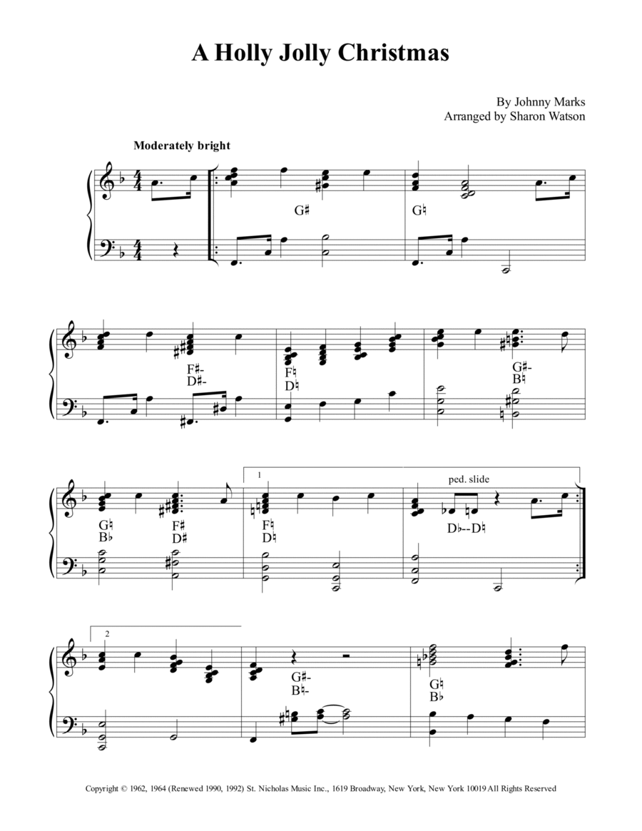 A Holly Jolly Christmas Harp scores gallery preview page 1